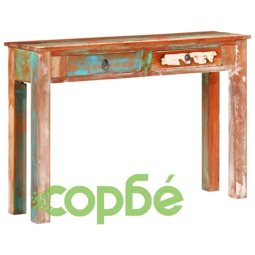 Конзолна маса, 110x30x75 cм, регенерирано дърво масив ➤ топ цена ➤ sorbe.bg