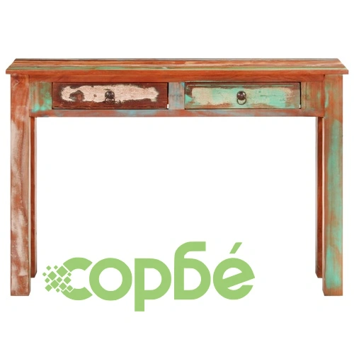 Конзолна маса, 110x30x75 cм, регенерирано дърво масив ➤ топ цена ➤ sorbe.bg