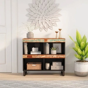 Страничен шкаф, 85x33x75 см, регенерирано дърво масив