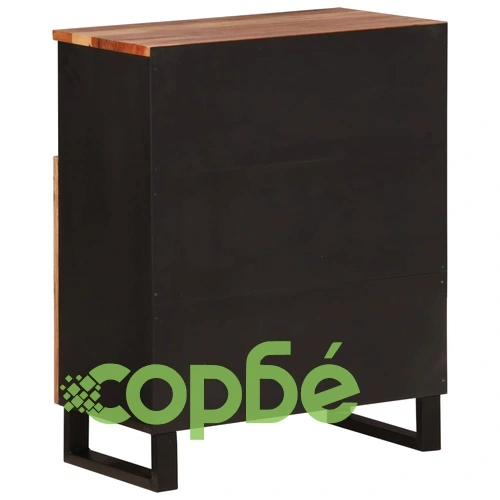 Сайдборд с 2 врати, 60x33x75 см, акациево дърво масив ➤ топ цена ➤ sorbe.bg