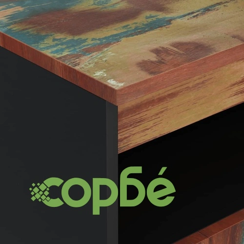 Сайдборд с 2 врати, 60x33x75 см, регенерирано дърво масив ➤ топ цена ➤ sorbe.bg