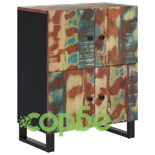 Сайдборд с 4 врати, 60x33x75 см, регенерирано дърво масив ➤ топ цена ➤ sorbe.bg