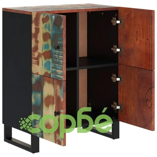 Сайдборд с 4 врати, 60x33x75 см, регенерирано дърво масив ➤ топ цена ➤ sorbe.bg