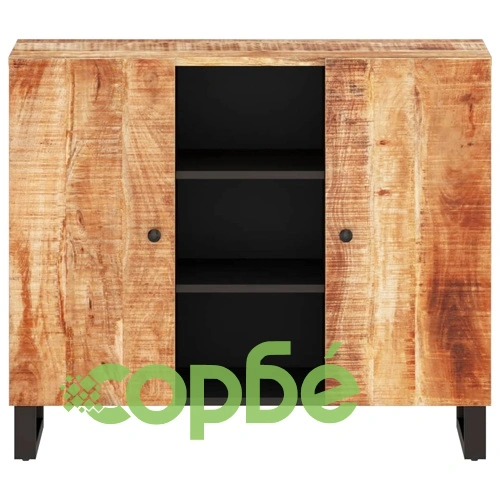 Сайдборд с 2 врати, 90x33x75 см, мангово дърво масив ➤ топ цена ➤ sorbe.bg