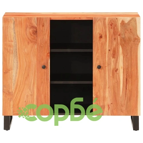Сайдборд с 2 врати, 90x33x75 см, акациево дърво масив ➤ топ цена ➤ sorbe.bg