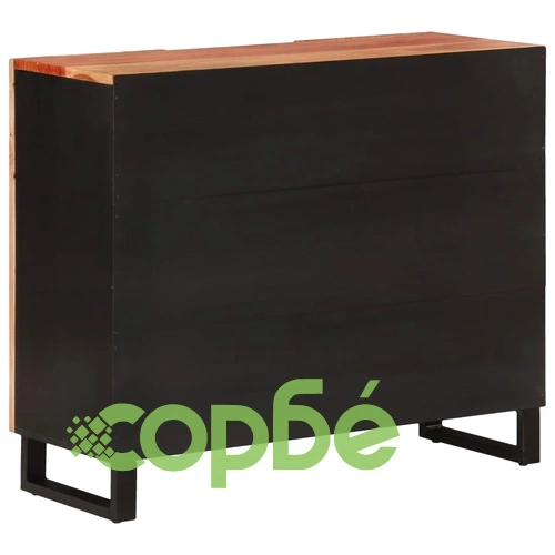 Сайдборд с 2 врати, 90x33x75 см, акациево дърво масив ➤ топ цена ➤ sorbe.bg