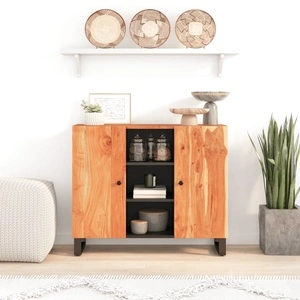 Сайдборд с 2 врати, 90x33x75 см, акациево дърво масив