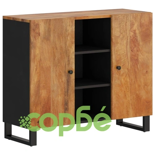 Сайдборд с 2 врати, 90x33x75 см, мангово дърво масив ➤ топ цена ➤ sorbe.bg
