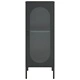 Сайдборд, черен, 40x35x105 см, стъкло и стомана