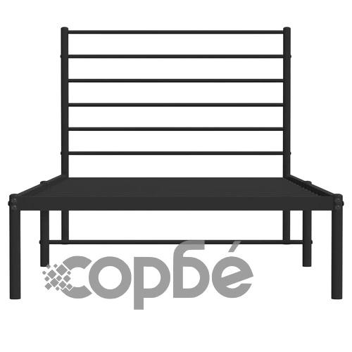 Метална рамка за легло с горна табла, черна, 90x200 см ➤ топ цена ➤ sorbe.bg