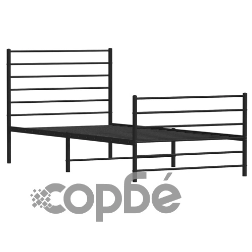 Метална рамка за легло с горна и долна табла, черна, 90x200 см ➤ топ цена ➤ sorbe.bg