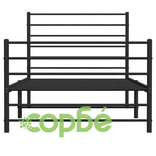 Метална рамка за легло с горна и долна табла, черна, 90x200 см ➤ топ цена ➤ sorbe.bg