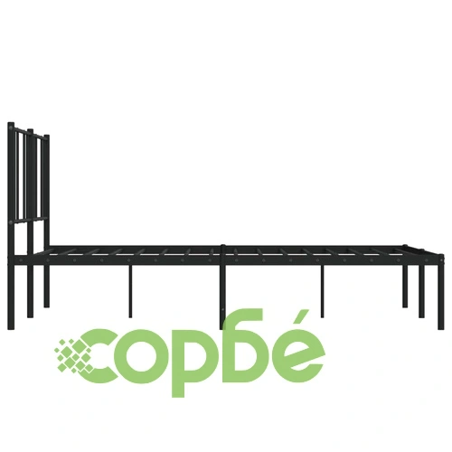 Метална рамка за легло с горна табла, черна, 140x190 см ➤ топ цена ➤ sorbe.bg