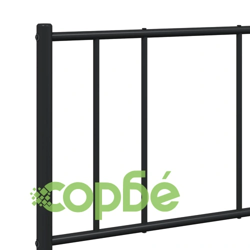 Метална рамка за легло с горна табла, черна, 140x190 см ➤ топ цена ➤ sorbe.bg