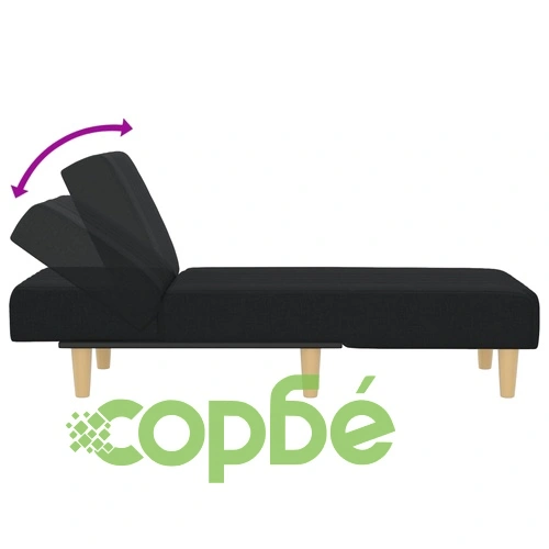 Кушетка, черна, текстил ➤ топ цена ➤ sorbe.bg