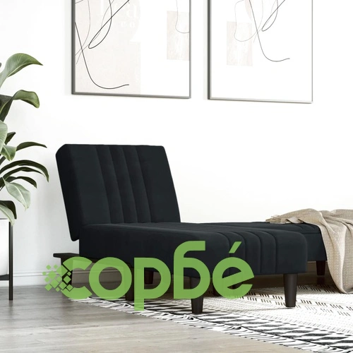 Кушетка, черна, кадифе ➤ топ цена ➤ sorbe.bg