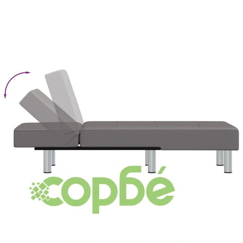 Кушетка, сива, изкуствена кожа ➤ топ цена ➤ sorbe.bg