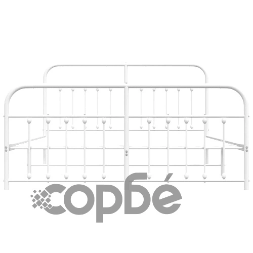 Метална рамка за легло с горна и долна табла, бяла, 183x213 см ➤ топ цена ➤ sorbe.bg