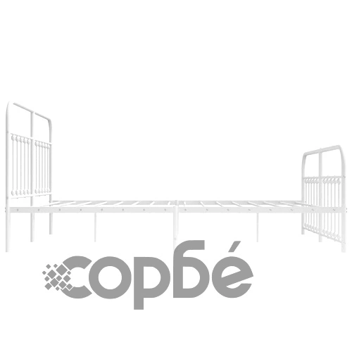 Метална рамка за легло с горна и долна табла, бяла, 183x213 см ➤ топ цена ➤ sorbe.bg