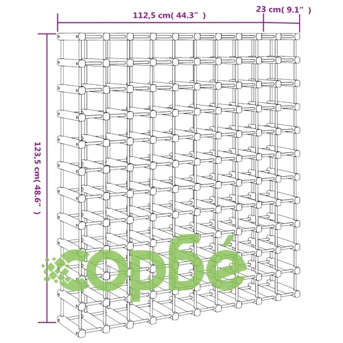 Поставка за вино за 120 бутилки 112,5x23x123,5 см бор масив ➤ топ цена ➤ sorbe.bg