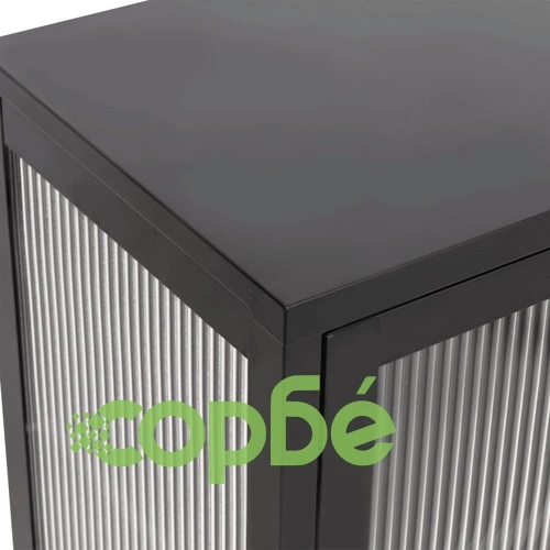 Сайдборд, черен, 70x35x70 см, стъкло и стомана ➤ топ цена ➤ sorbe.bg