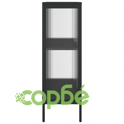 Сайдборд, черен, 75x35x105 см, стъкло и стомана ➤ топ цена ➤ sorbe.bg