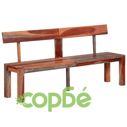 Пейка с облегалка, 160 см, сива, акация масив ➤ топ цена ➤ sorbe.bg