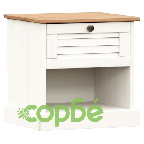 Нощно шкафче VIGO бяло 42x35x42 см бор масив ➤ топ цена ➤ sorbe.bg