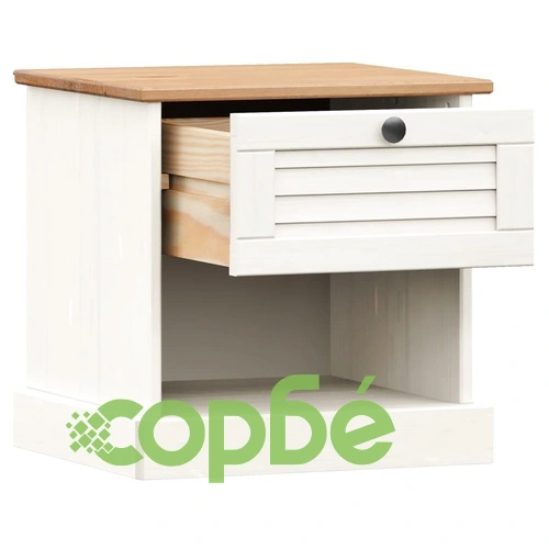 Нощно шкафче VIGO бяло 42x35x42 см бор масив ➤ топ цена ➤ sorbe.bg