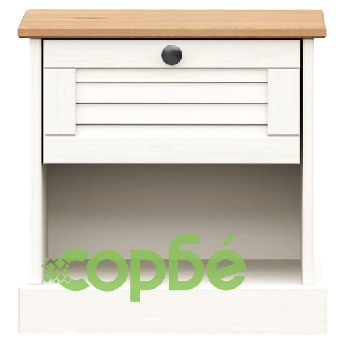 Нощно шкафче VIGO бяло 42x35x42 см бор масив ➤ топ цена ➤ sorbe.bg