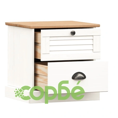 Нощно шкафче VIGO бяло 42x35x42 см бор масив ➤ топ цена ➤ sorbe.bg