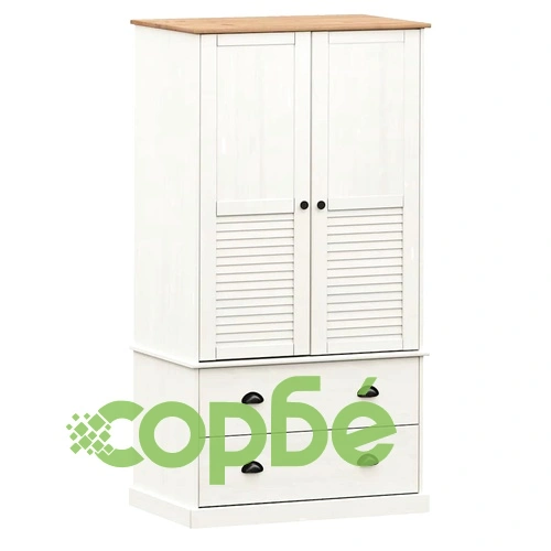 Гардероб VIGO, бял, 90x55x170 см, бор масив ➤ топ цена ➤ sorbe.bg