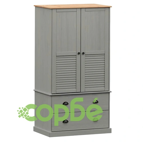 Гардероб VIGO, сив, 90x55x170 см, бор масив ➤ топ цена ➤ sorbe.bg