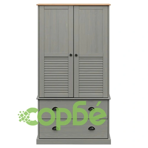 Гардероб VIGO, сив, 90x55x170 см, бор масив ➤ топ цена ➤ sorbe.bg