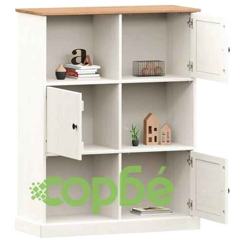 Етажерка за книги VIGO бяла 90x35x114,5 см бор масив ➤ топ цена ➤ sorbe.bg