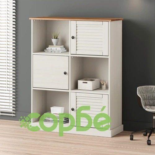 Етажерка за книги VIGO бяла 90x35x114,5 см бор масив ➤ топ цена ➤ sorbe.bg