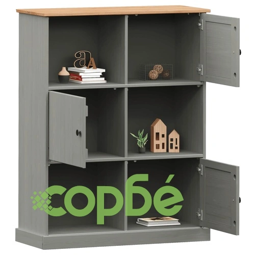 Етажерка за книги VIGO сива 90x35x114,5 см бор масив ➤ топ цена ➤ sorbe.bg