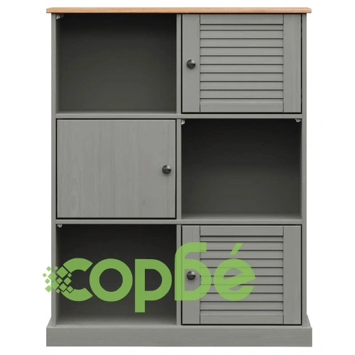 Етажерка за книги VIGO сива 90x35x114,5 см бор масив ➤ топ цена ➤ sorbe.bg