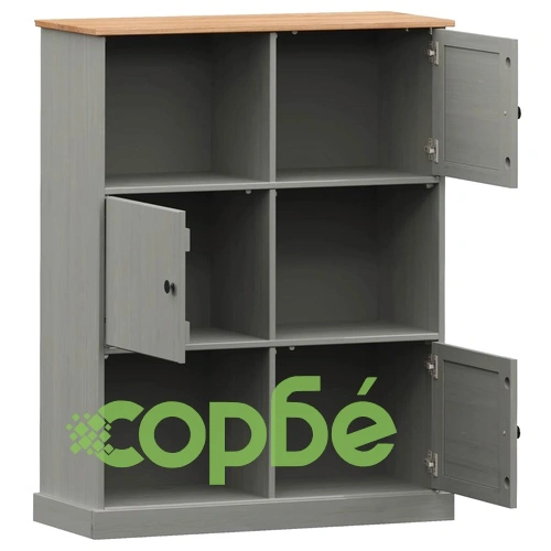 Етажерка за книги VIGO сива 90x35x114,5 см бор масив ➤ топ цена ➤ sorbe.bg