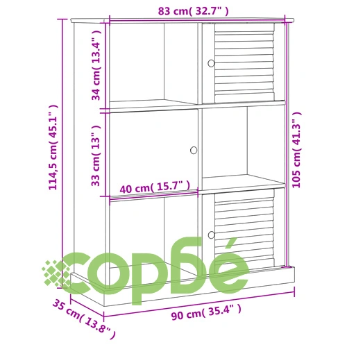 Етажерка за книги VIGO сива 90x35x114,5 см бор масив ➤ топ цена ➤ sorbe.bg