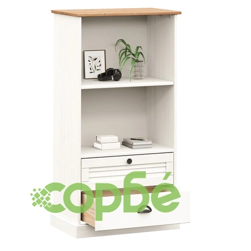 Етажерка за книги VIGO бяла 60x35x114,5 см бор масив ➤ топ цена ➤ sorbe.bg