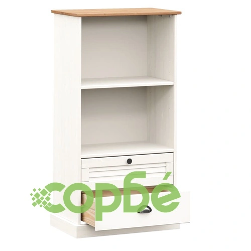 Етажерка за книги VIGO бяла 60x35x114,5 см бор масив ➤ топ цена ➤ sorbe.bg