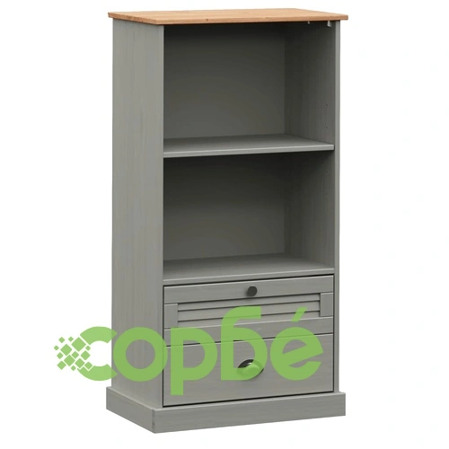 Етажерка за книги VIGO сива 60x35x114,5 см бор масив ➤ топ цена ➤ sorbe.bg