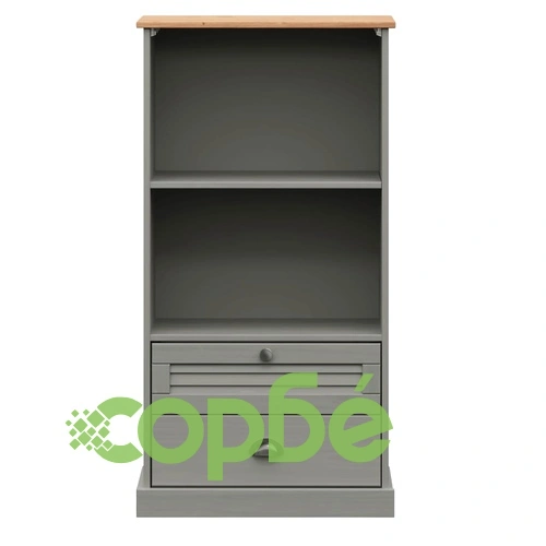 Етажерка за книги VIGO сива 60x35x114,5 см бор масив ➤ топ цена ➤ sorbe.bg