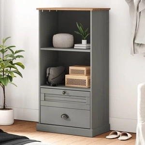 Етажерка за книги VIGO сива 60x35x114,5 см бор масив