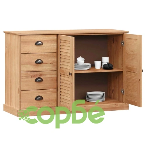 Сайдборд с чекмеджета VIGO, 113x40x75 см, бор масив ➤ топ цена ➤ sorbe.bg