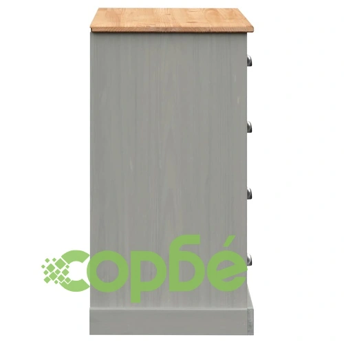 Бюфет с чекмеджета VIGO, 113x40x75 см, сив, бор масив ➤ топ цена ➤ sorbe.bg