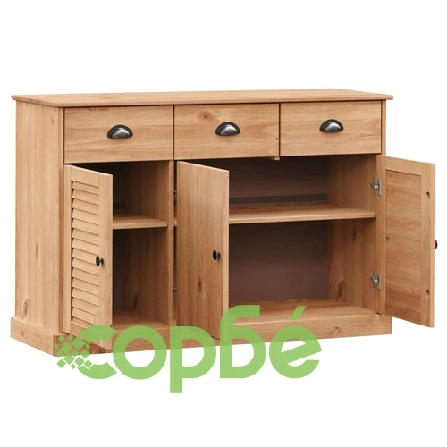 Сайдборд с чекмеджета VIGO, 113x40x75 см, бор масив ➤ топ цена ➤ sorbe.bg