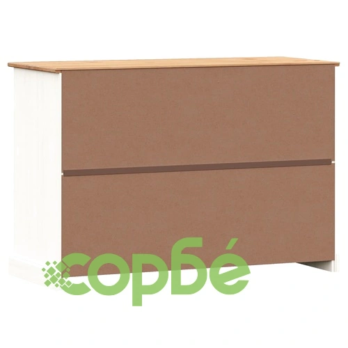 Бюфет с чекмеджета VIGO, 113x40x75 см, бял, бор масив ➤ топ цена ➤ sorbe.bg