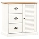 Бюфет с чекмеджета VIGO, 78x40x75 см, бял, бор масив